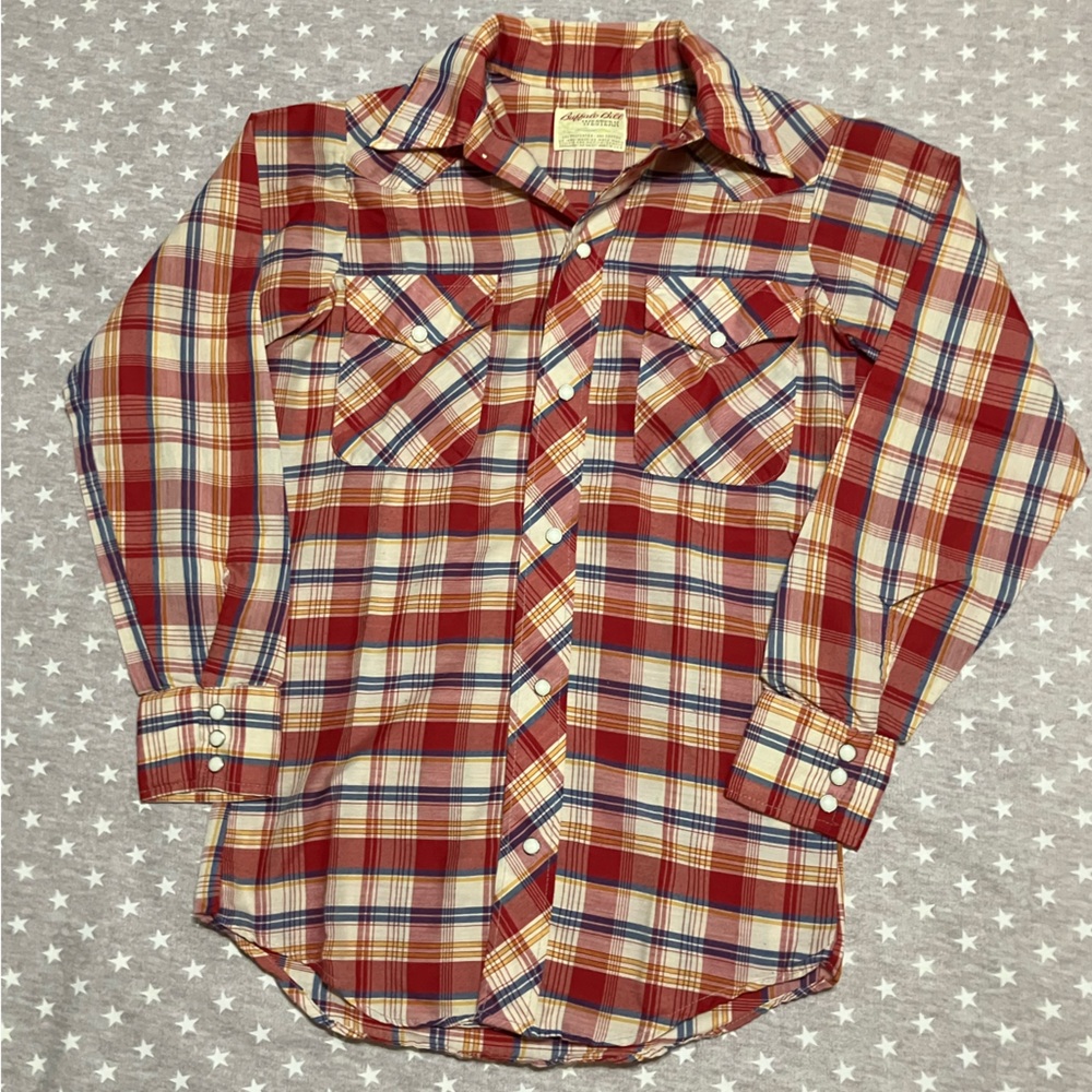 Vintage Buffalo Bill Pearl Snap Western Shirt Men’s Medium Multicolor Plaid 80’s